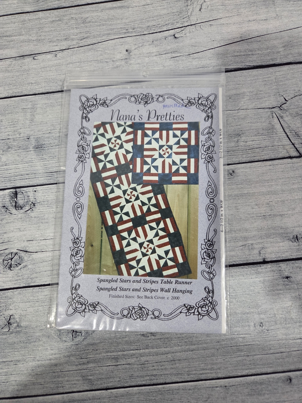 Nana's Pretties Quilting Pattern Spangled Stars and Stripes Table Runner